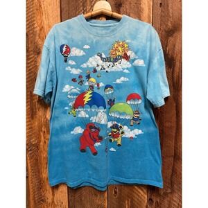 Grateful Dead Liquid Blue Parachute Bears T-Shirt XL Blue Greg Genrich Reprint